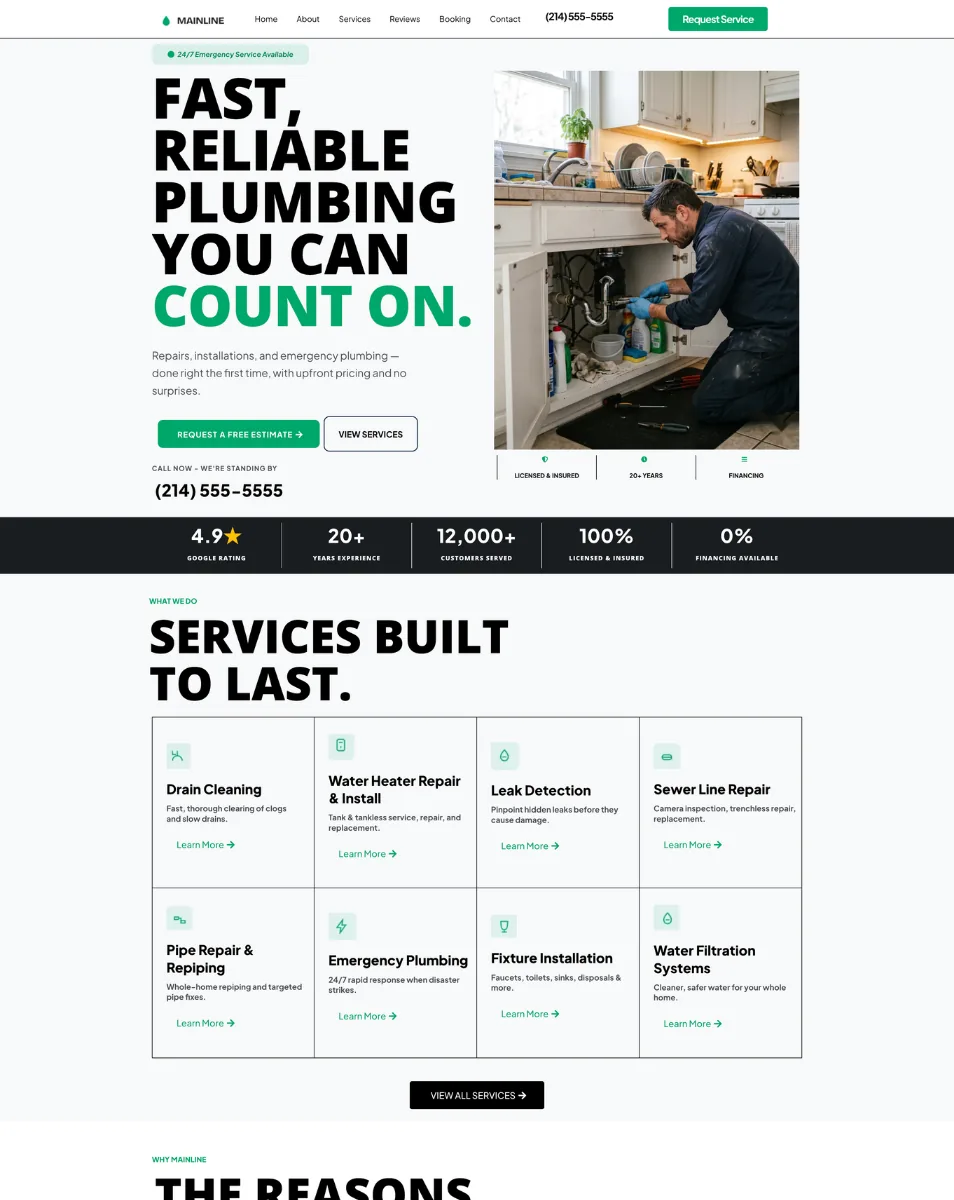 Plomería — sitio web