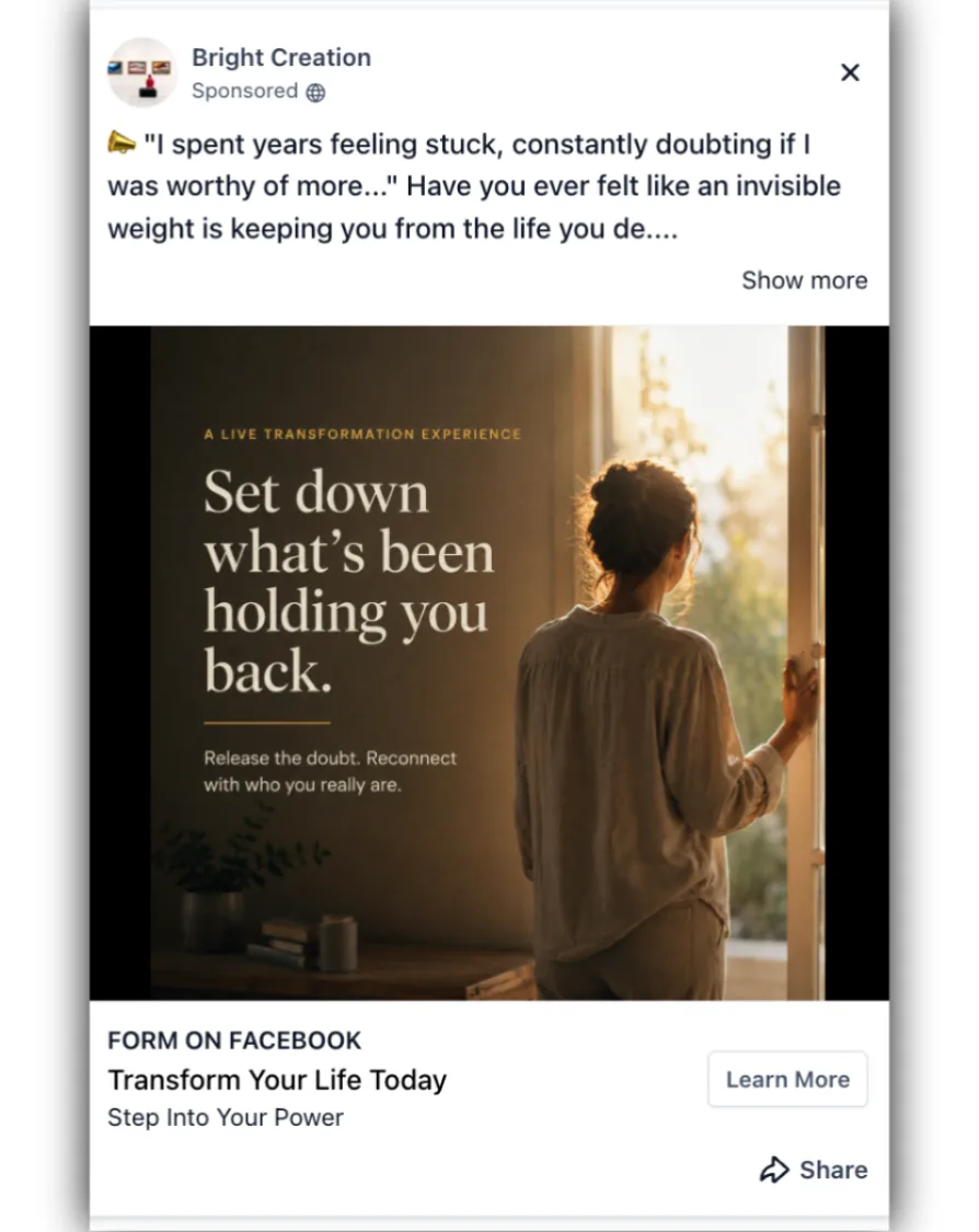 Coach de vida — aviso de Facebook