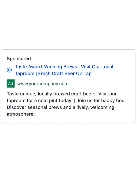Cervecería — aviso de Google